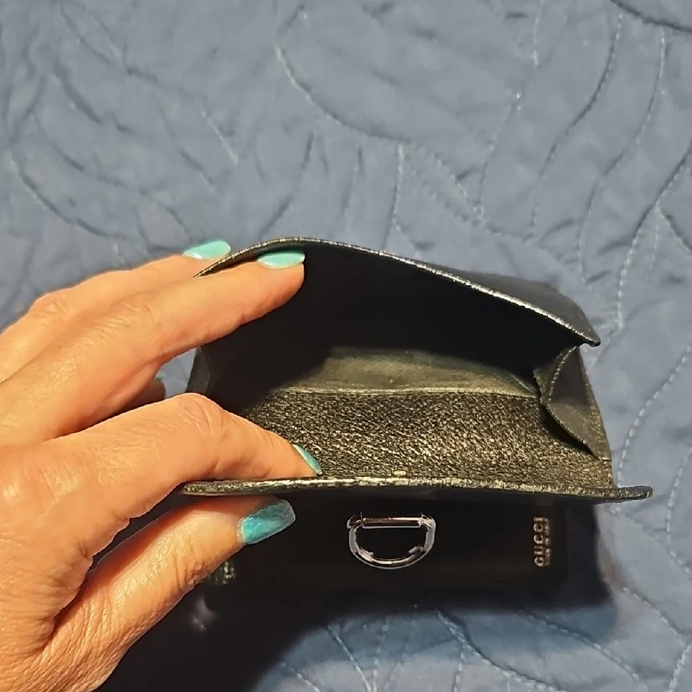 Gucci Black Leather Wallet Amazing Condition With COA